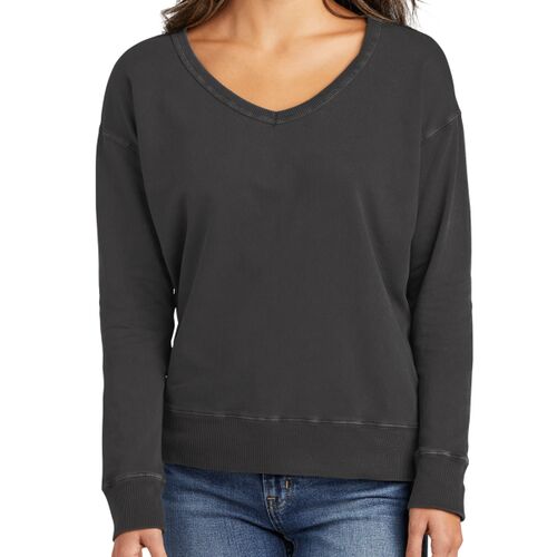 Garment Dyed V Neck Sweatshirt Thumbnail