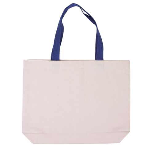 Cotton Canvas Tote Bag with Color Accents Thumbnail