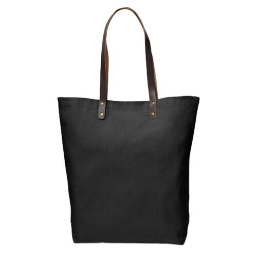 Urban Cotton Tote Bag with Leather Handles Thumbnail