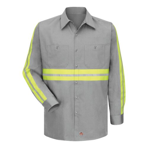 Men's Enhanced Visibility Long Sleeve Cotton Work Shirt Thumbnail