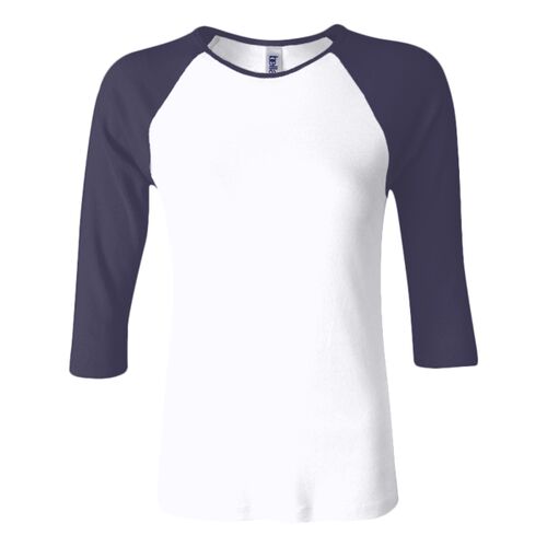 Ladies' Baby Rib Three-QuarterSleeve Contrast Raglan T-Shirt Thumbnail