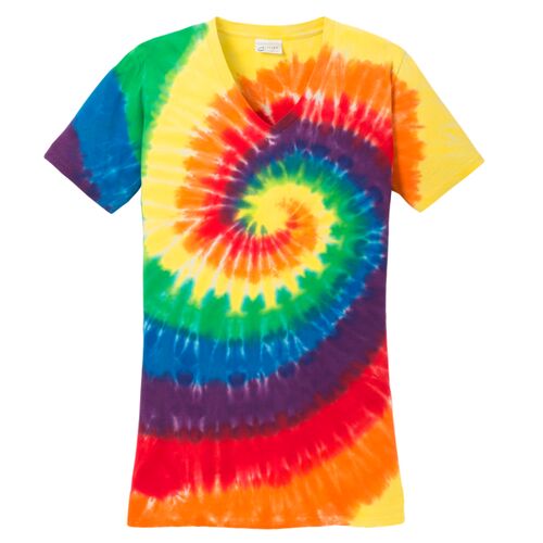 Women's Tie Dye V Neck Tee Thumbnail