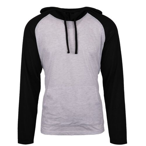 Adult Raglan Sleeve Striped Jersey Hooded T-Shirt Thumbnail
