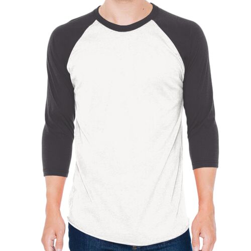 Unisex USA-Made 50/50 Poly/Cotton Raglan Three-Quarter Sleeve Tee Thumbnail