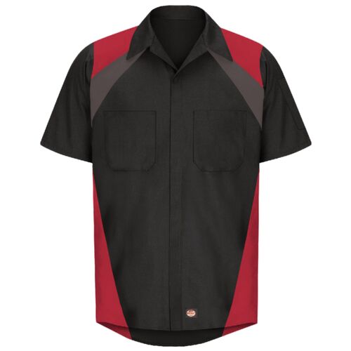 Men's Tri-Color Short Sleeve Shop Shirt Thumbnail