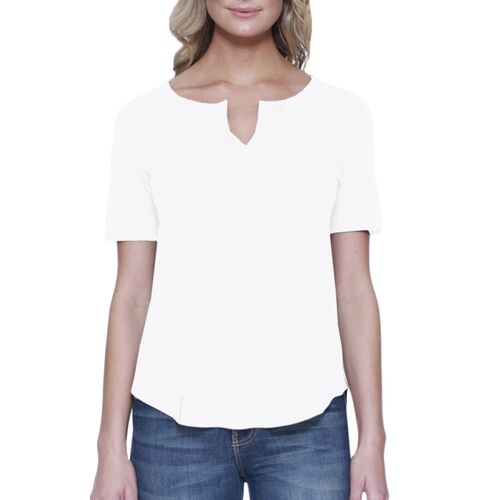 Ladies' CVC Slit V-Neck T-Shirt Thumbnail