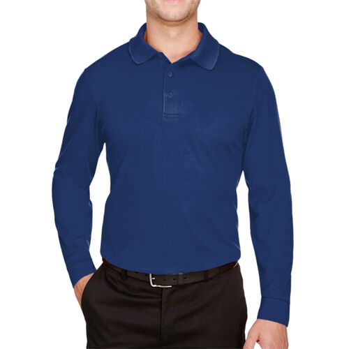 CrownLux Performance® Tall Plaited Long Sleeve Polo Thumbnail